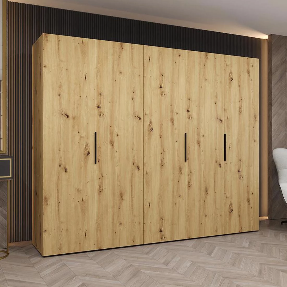 Marbella I garderober 250x50x202 cm artisan/crna