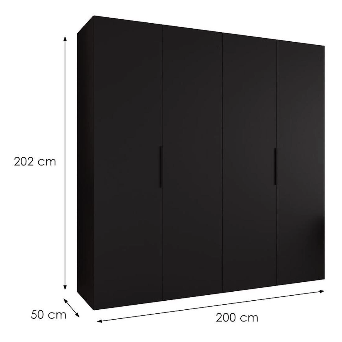 Marbella I garderober 200x50x202 cm crna