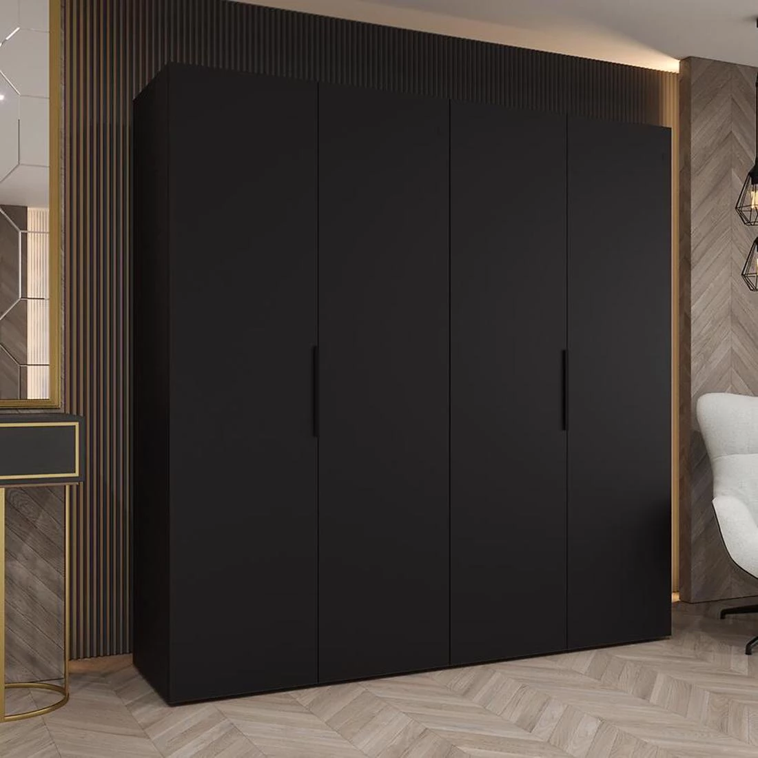 Marbella I garderober 200x50x202 cm crna