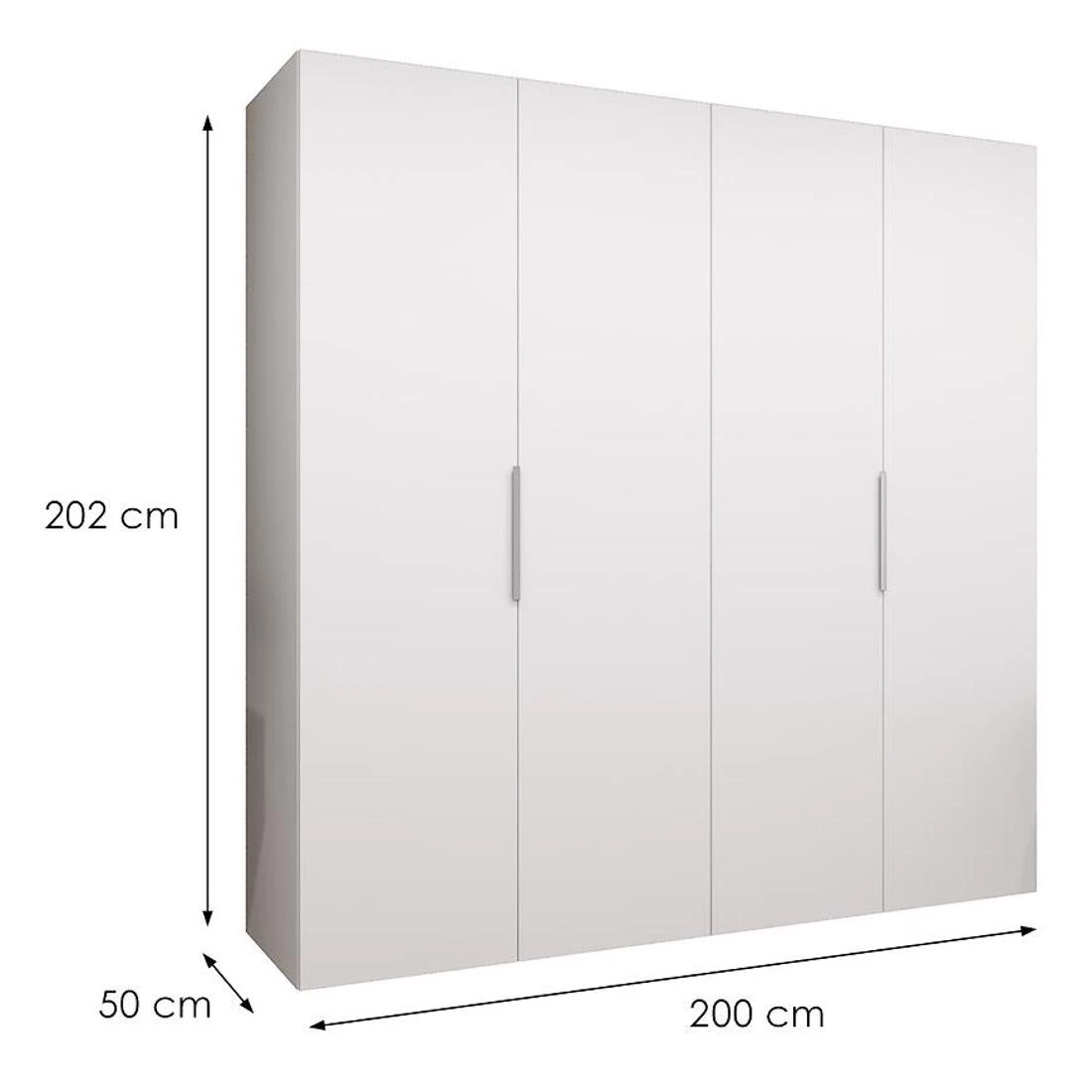 Marbella I garderober 200x50x202 cm bela/srebrna