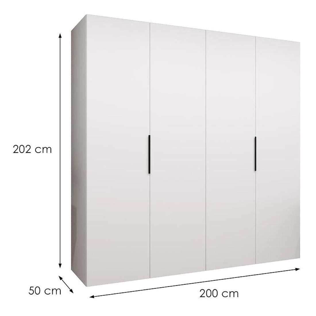 Marbella I garderober 200x50x202 cm bela/crna