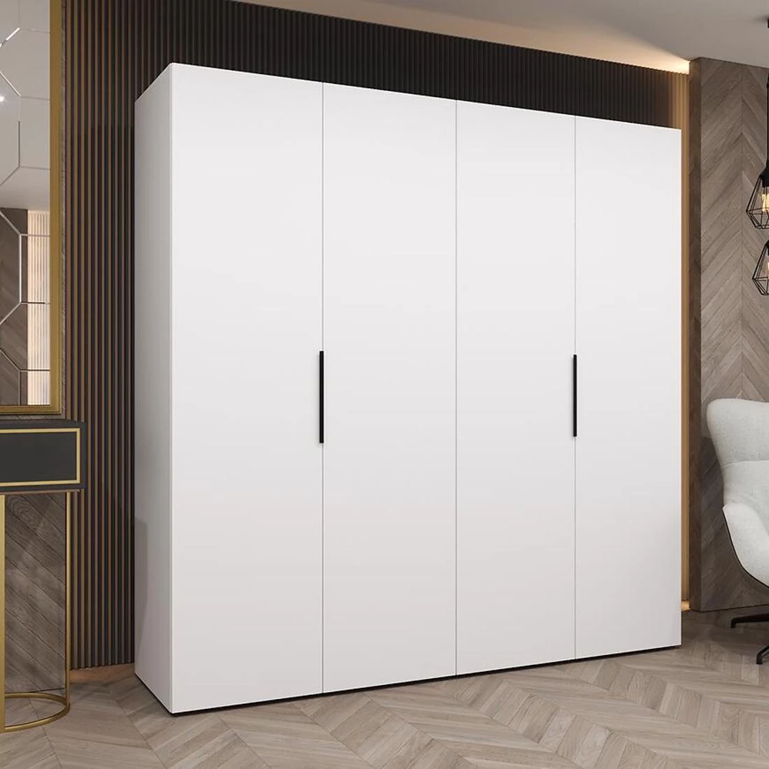 Marbella I garderober 200x50x202 cm bela/crna