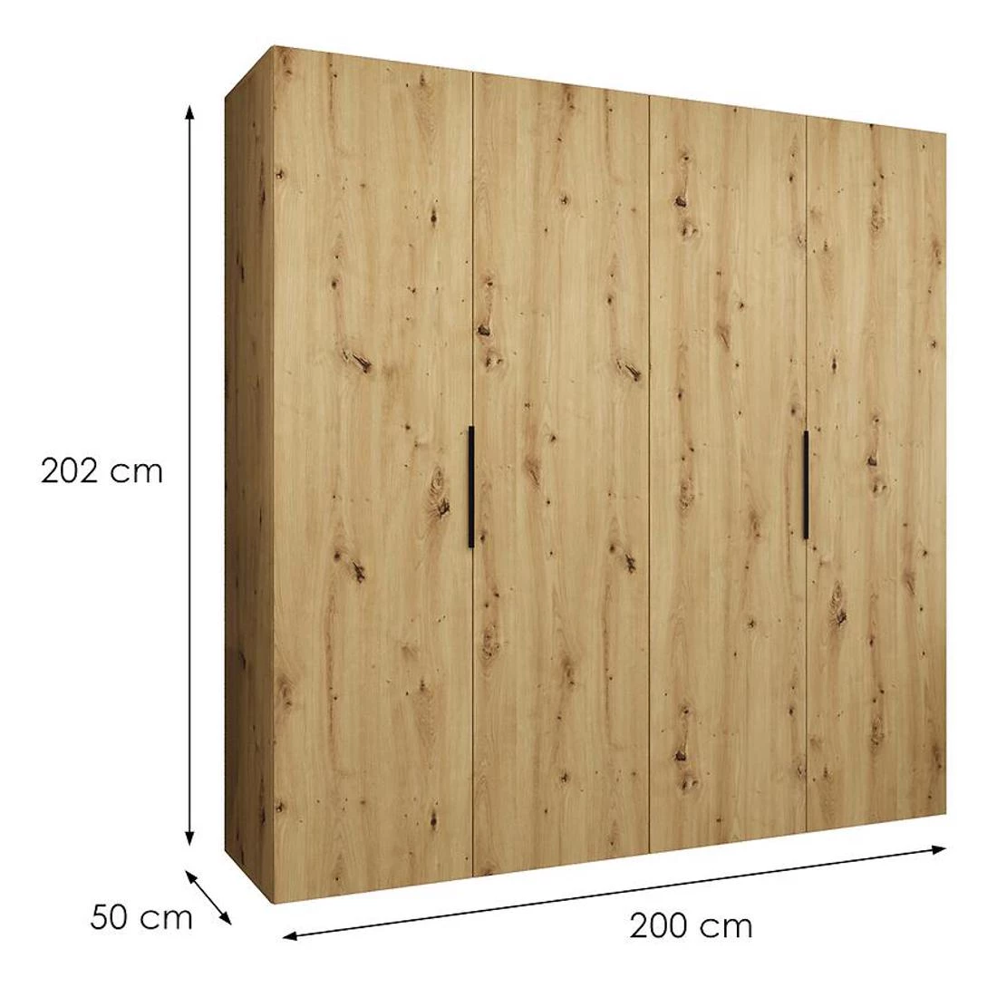 Marbella I garderober 200x50x202 cm artisan/crna
