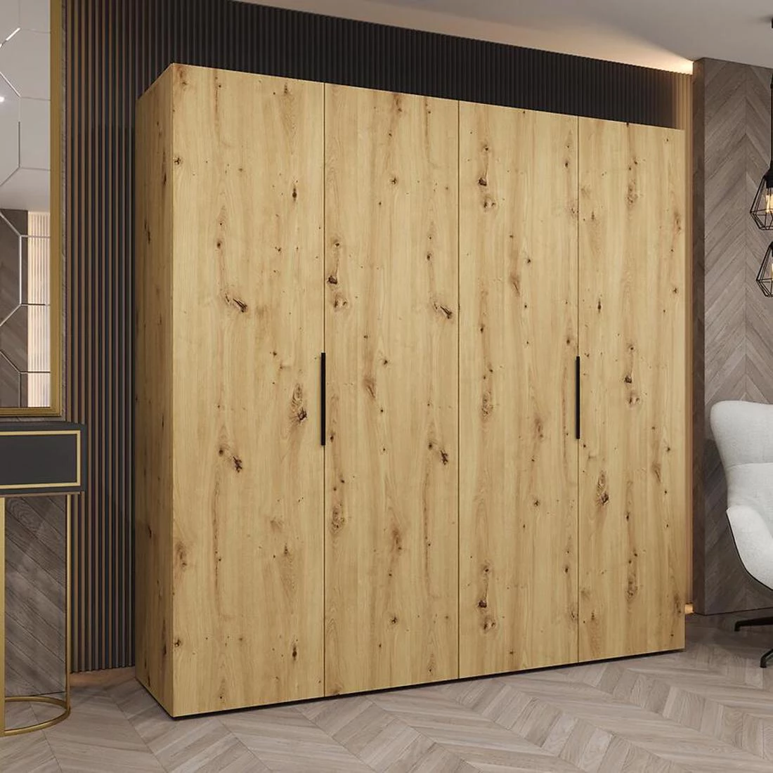 Marbella I garderober 200x50x202 cm artisan/crna