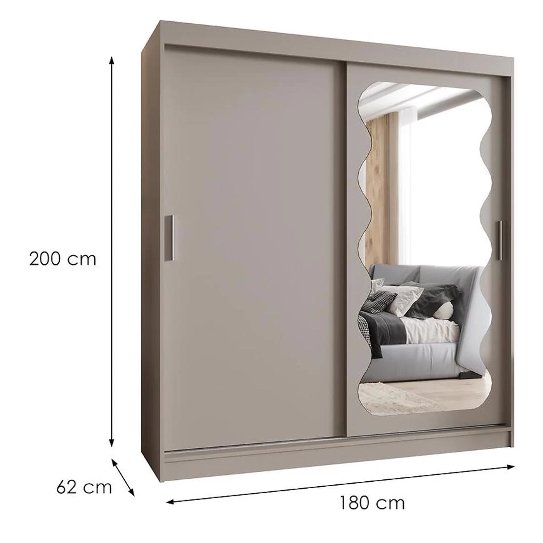 Spoti garderober 180x62x200 cm kašmir
