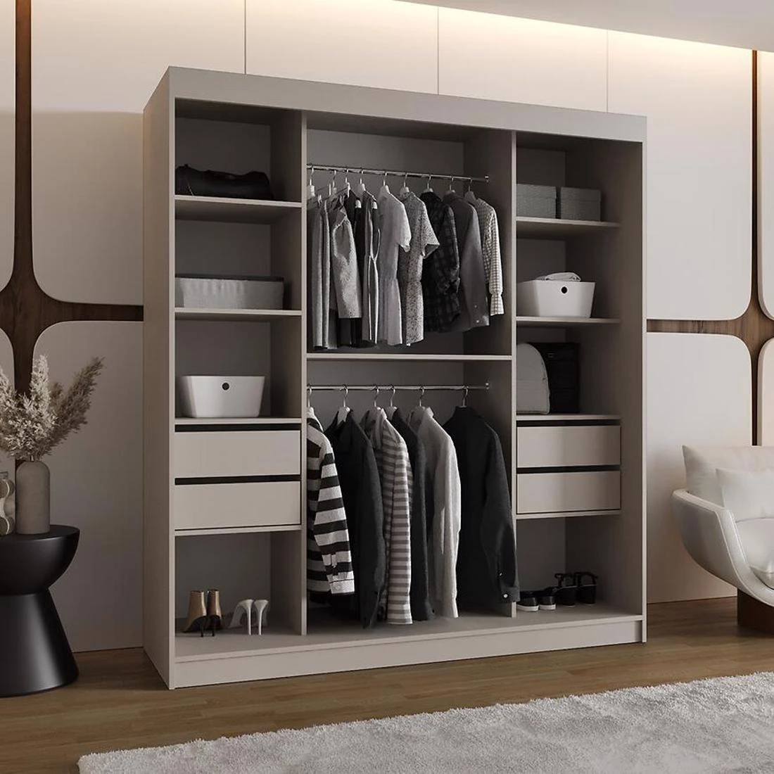 Spoti garderober 180x62x200 cm kašmir