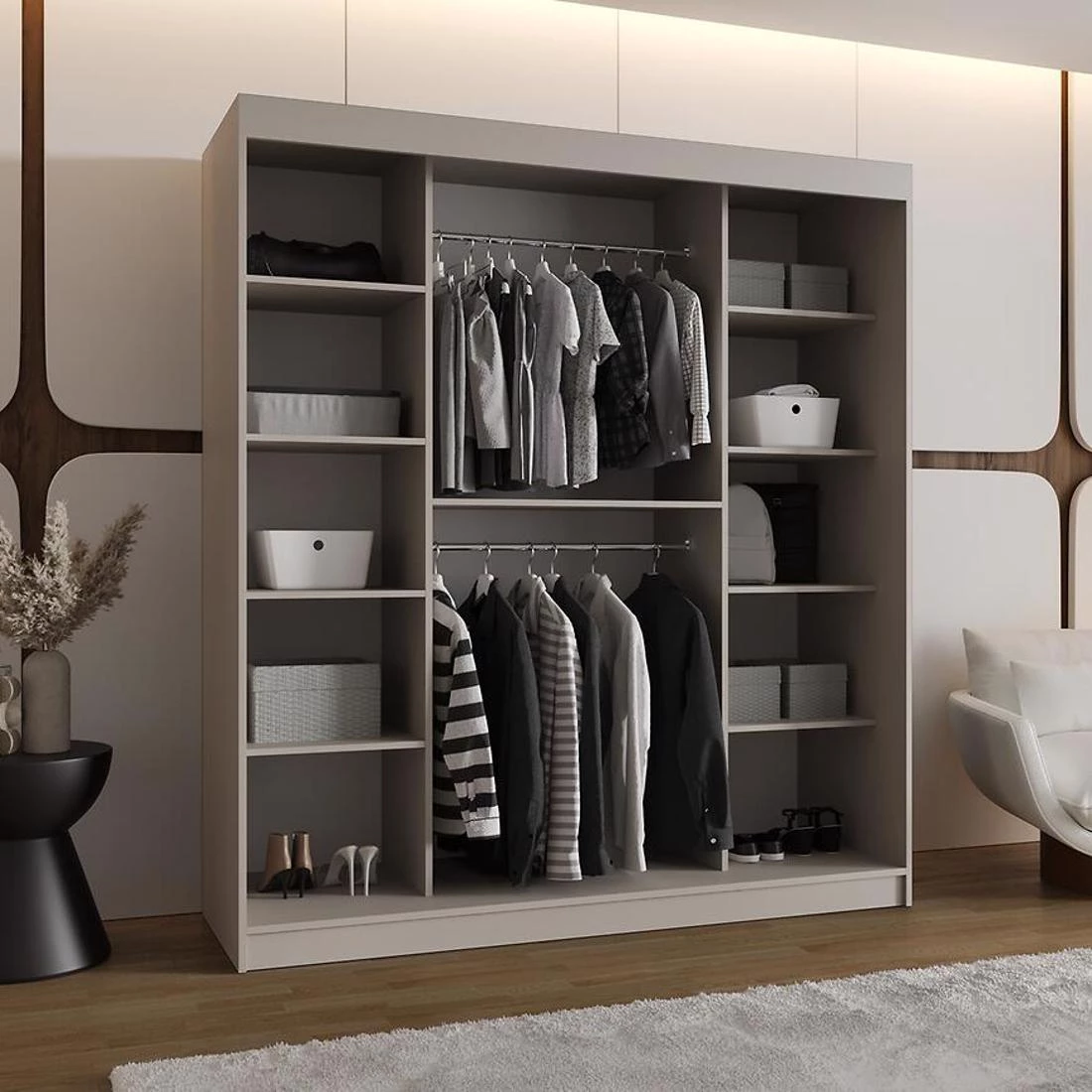 Spoti garderober 180x62x200 cm kašmir