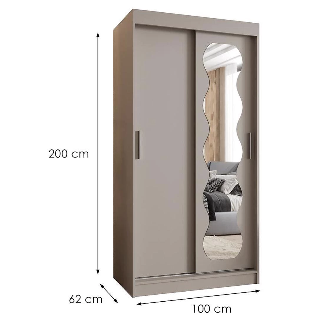 Spoti garderober 100x62x200 cm kašmir
