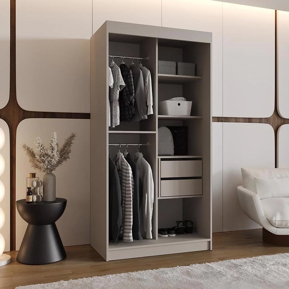 Spoti garderober 100x62x200 cm kašmir