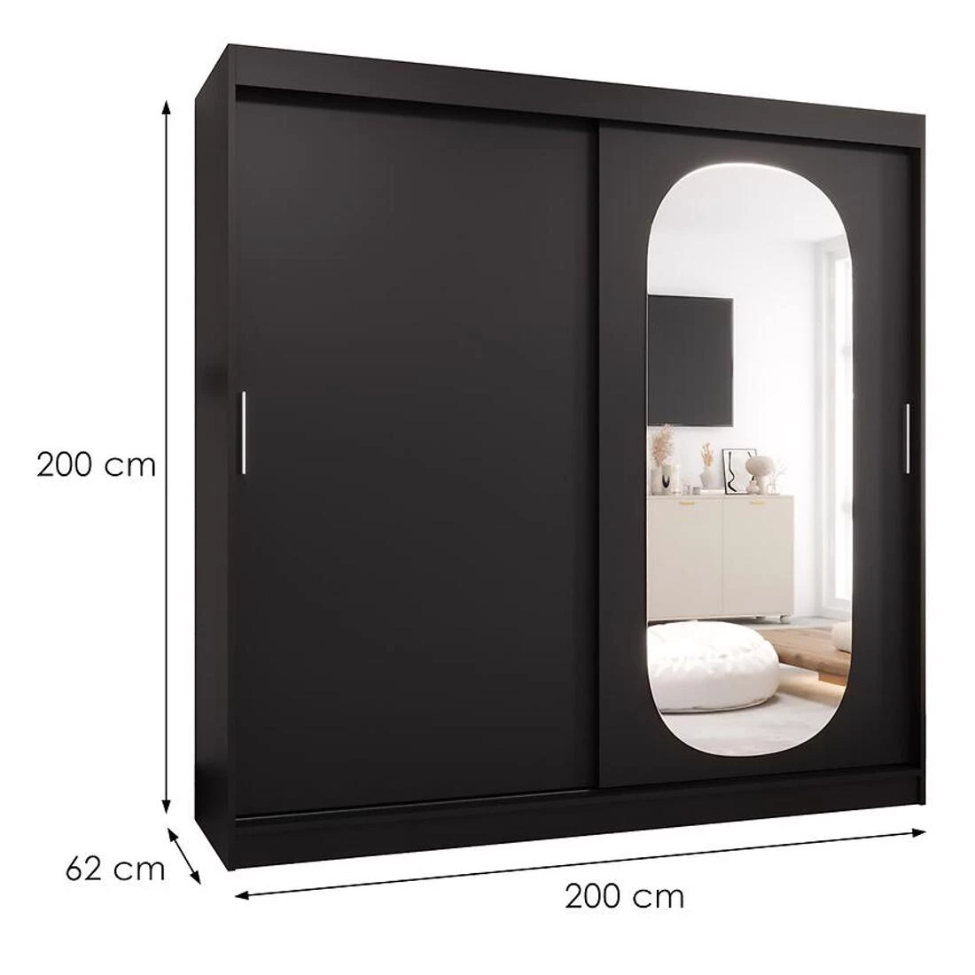 Royal garderober 200x62x200 cm crna