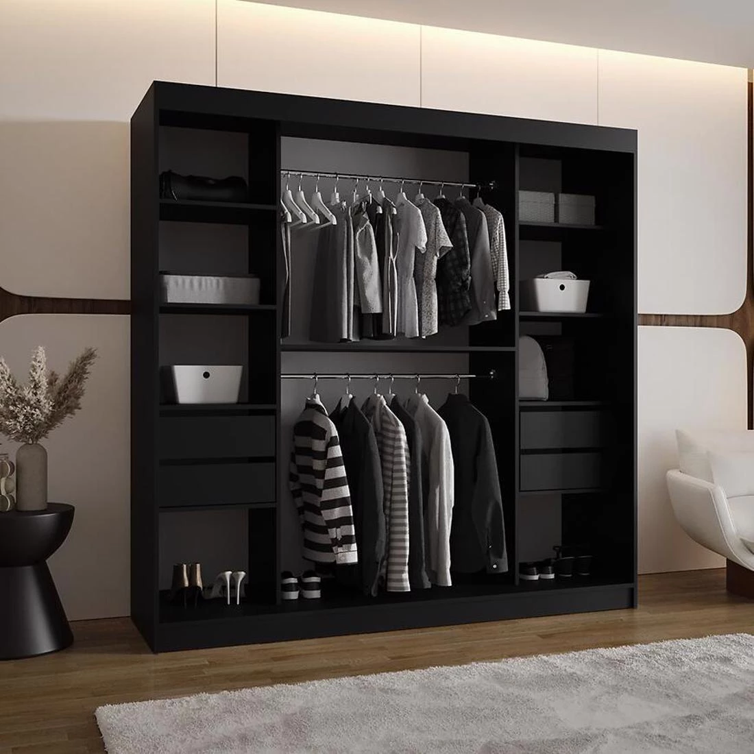 Royal garderober 200x62x200 cm crna