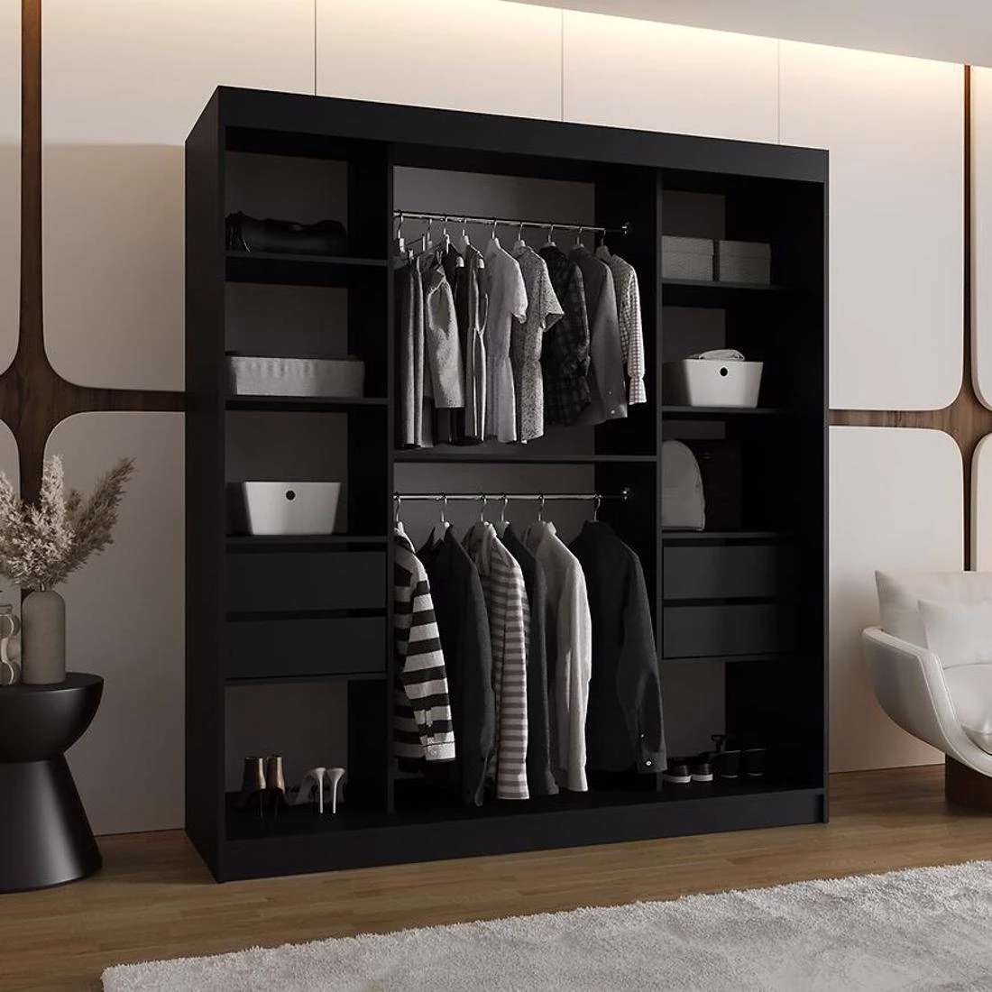 Royal garderober 180x62x200 cm crna