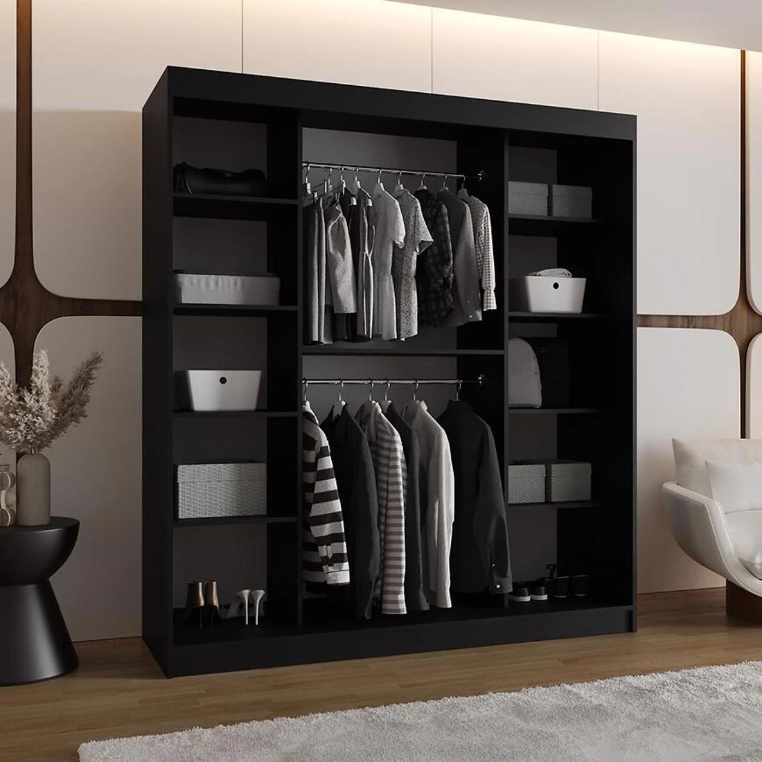 Royal garderober 180x62x200 cm crna