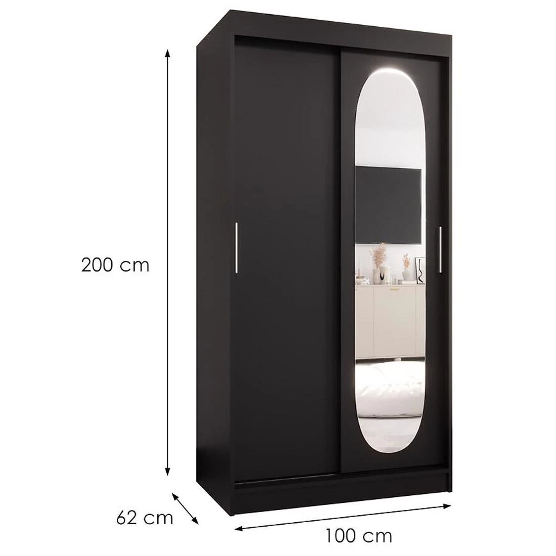 Royal 100 garderober 100x62x200 cm crna