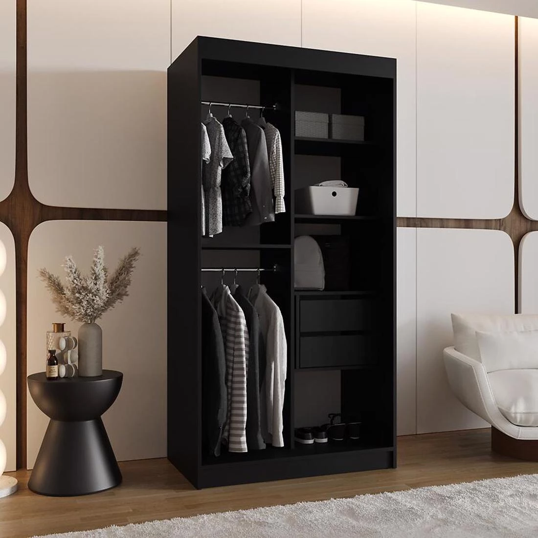 Royal 100 garderober 100x62x200 cm crna