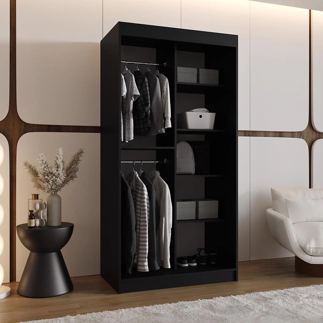 Royal 100 garderober 100x62x200 cm crna