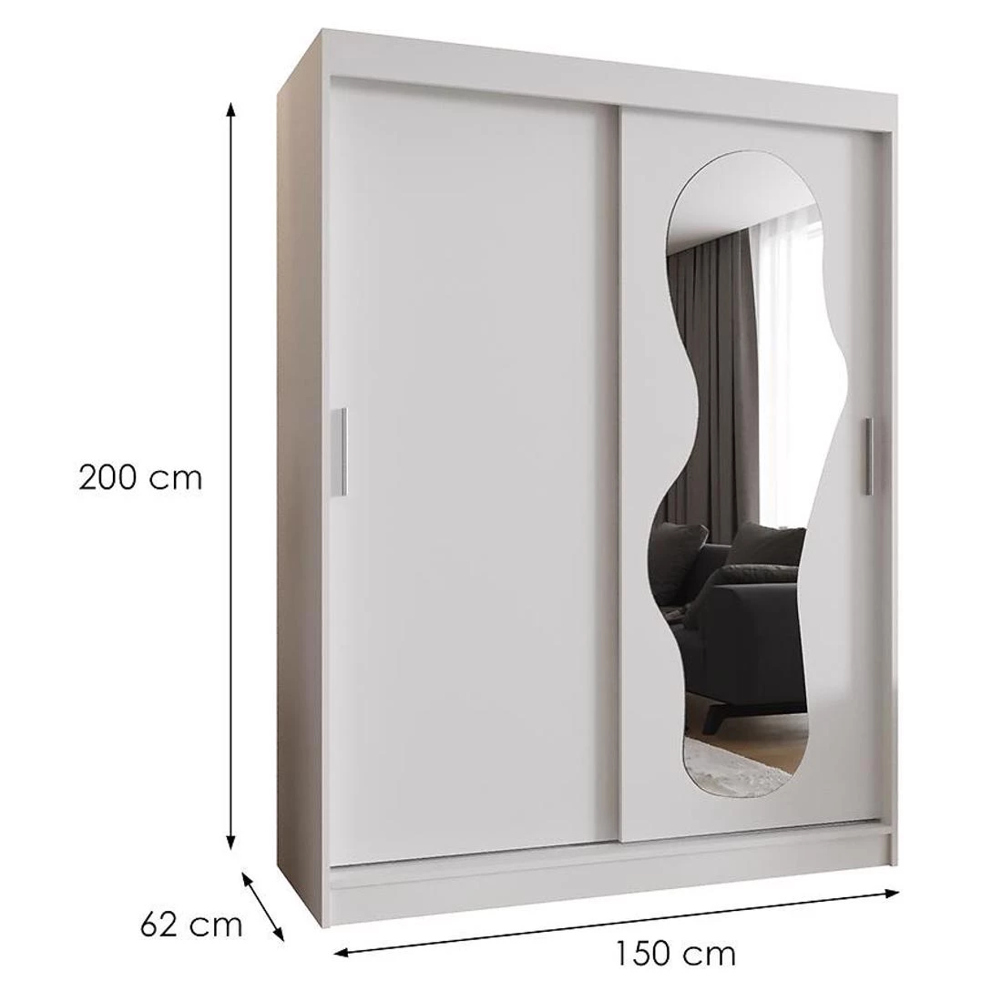 Ultra garderober 150x62x200 cm bela