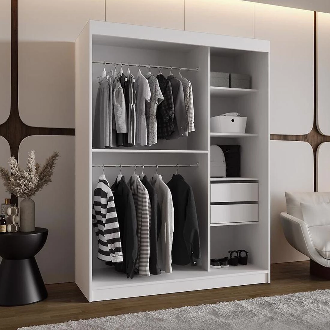 Ultra garderober 150x62x200 cm bela