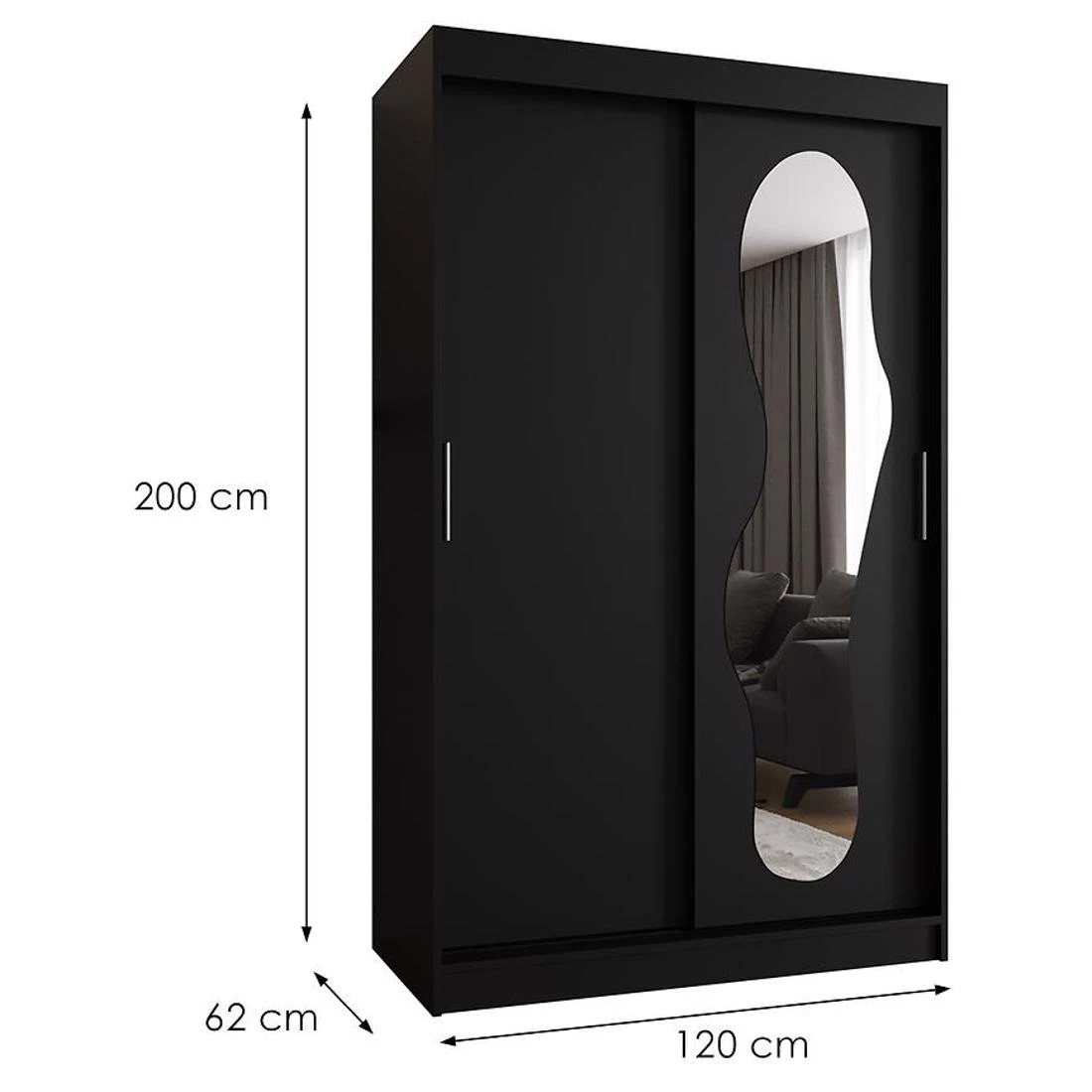 Ultra garderober 120x62x200 cm crna