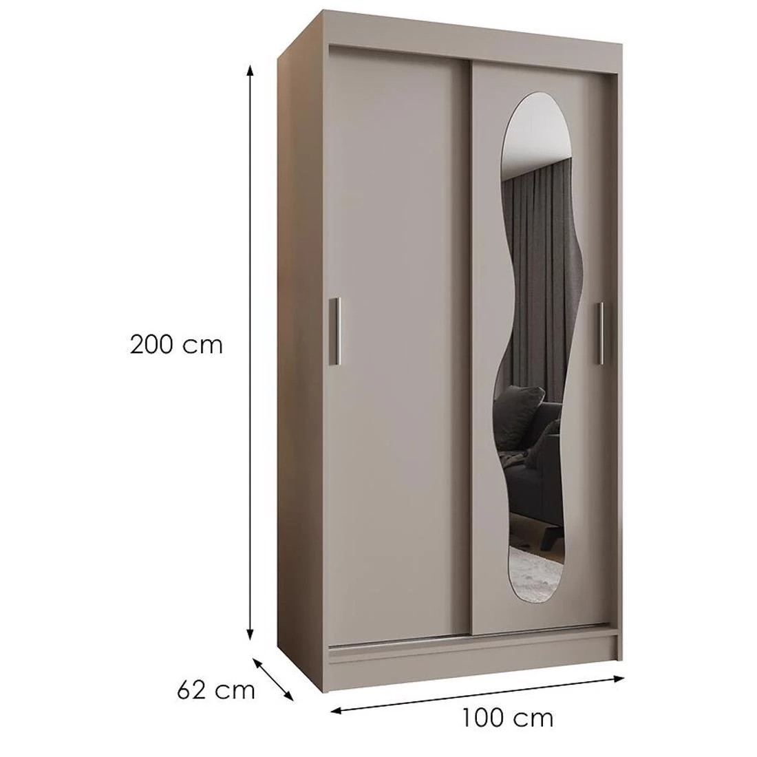 Ultra garderober 100x62x200 cm kašmir