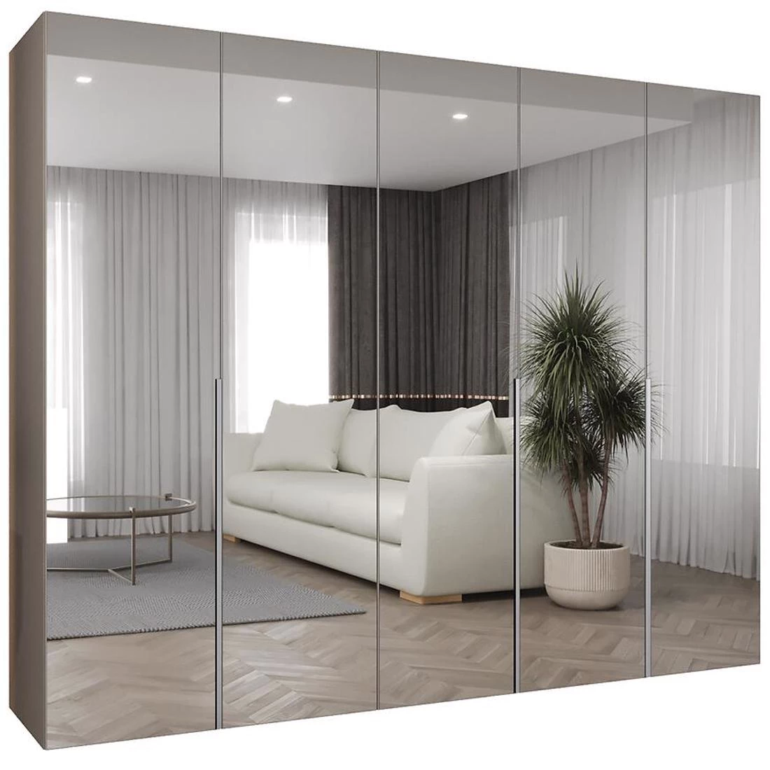 Alicante III garderober 250x50x202 cm kašmir/srebrna