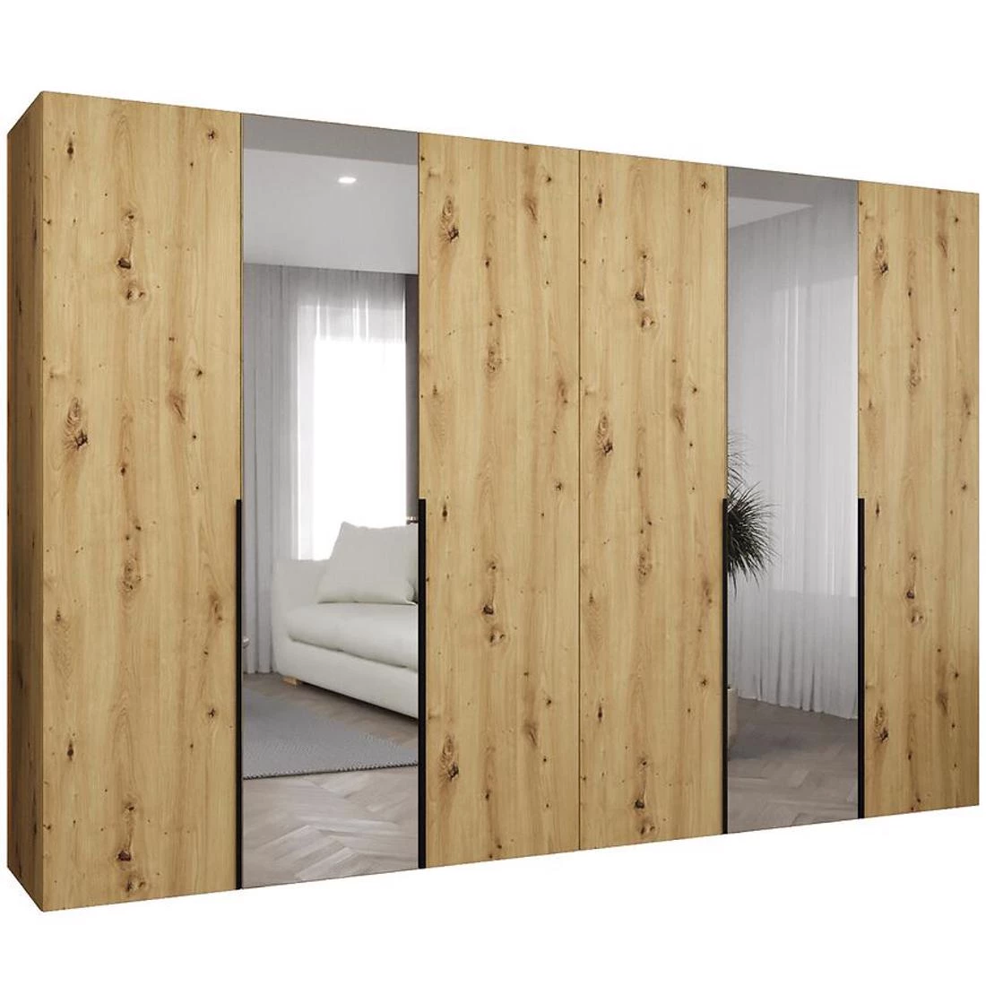 Alicante II garderober 300x50x202 cm artisan/crna
