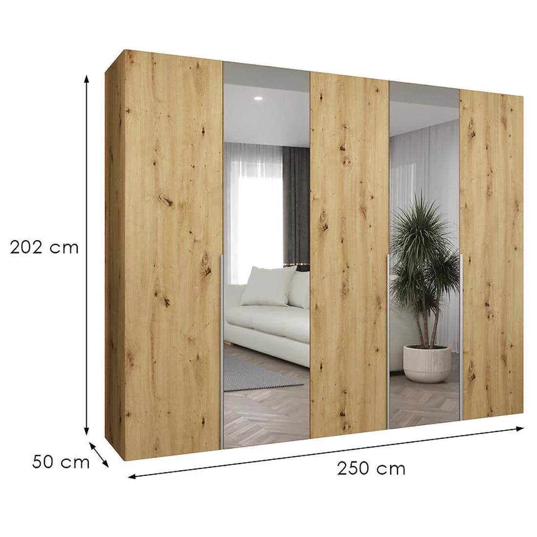 Alicante II garderober 250x50x202 cm artisan