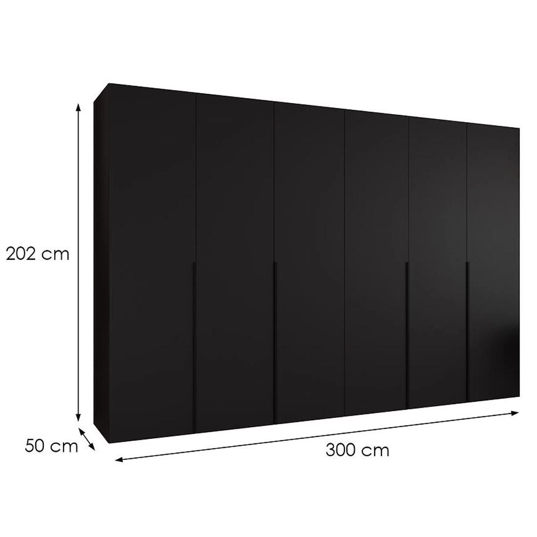 Alicante I garderober 300x50x202 cm crna