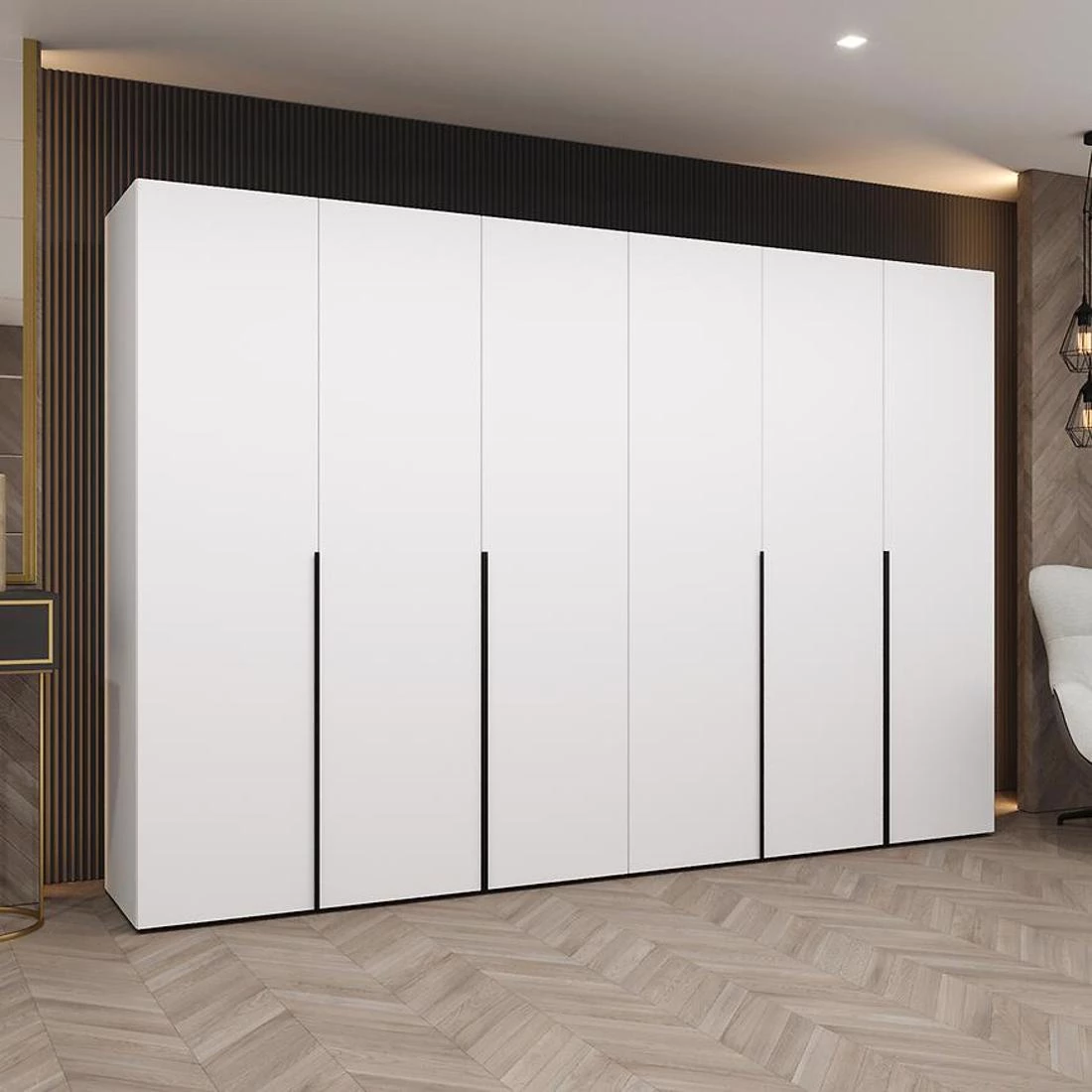 Alicante I garderober 300x50x202 cm bela/crna