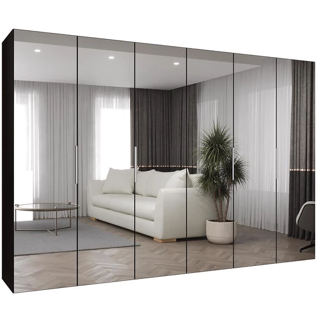 Marbella III 300 garderober 300x50x202 cm crna/srebrna