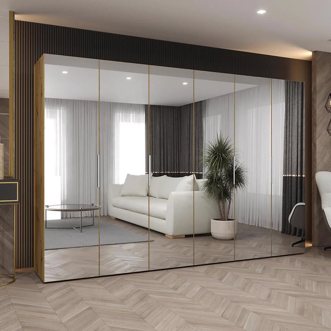 Marbella III garderober 300x50x202 cm artisan/srebro