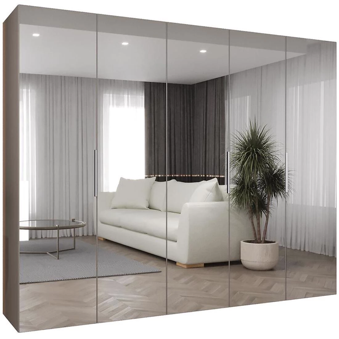 Marbella III garderober 250x50x202 cm kašmir/srebrna