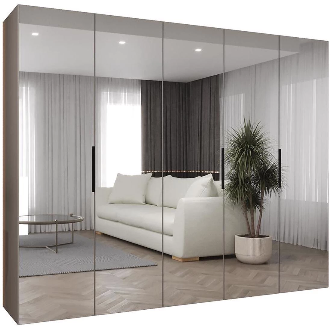 Marbella III garderober 250x50x202 cm kašmir/crna