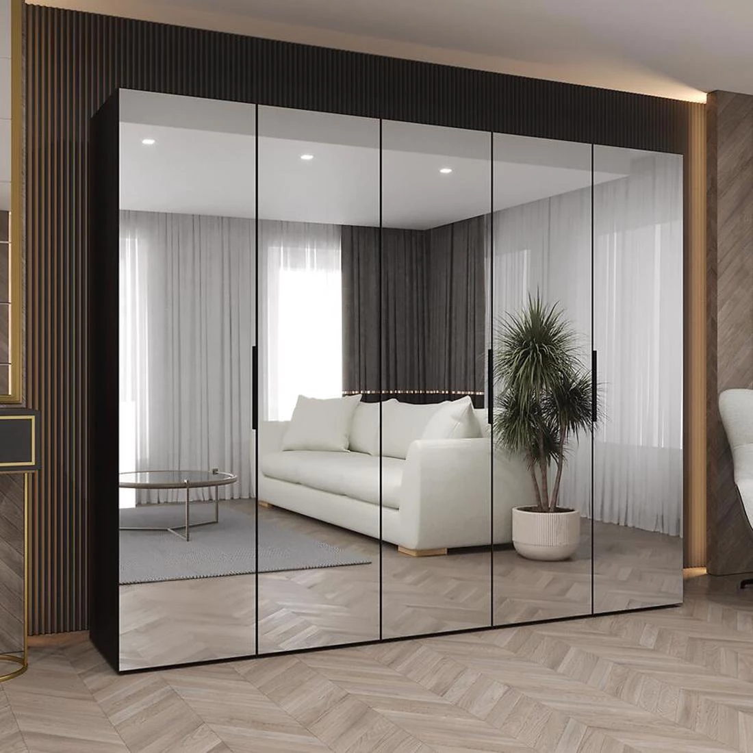 Marbella III garderober 250x50x202 cm crna