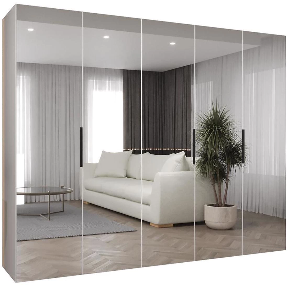 Marbella III garderober 250x50x202 cm bela/crna