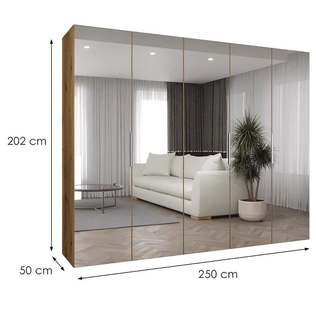 Marbella III garderober 250x50x202 cm artisan/srebro