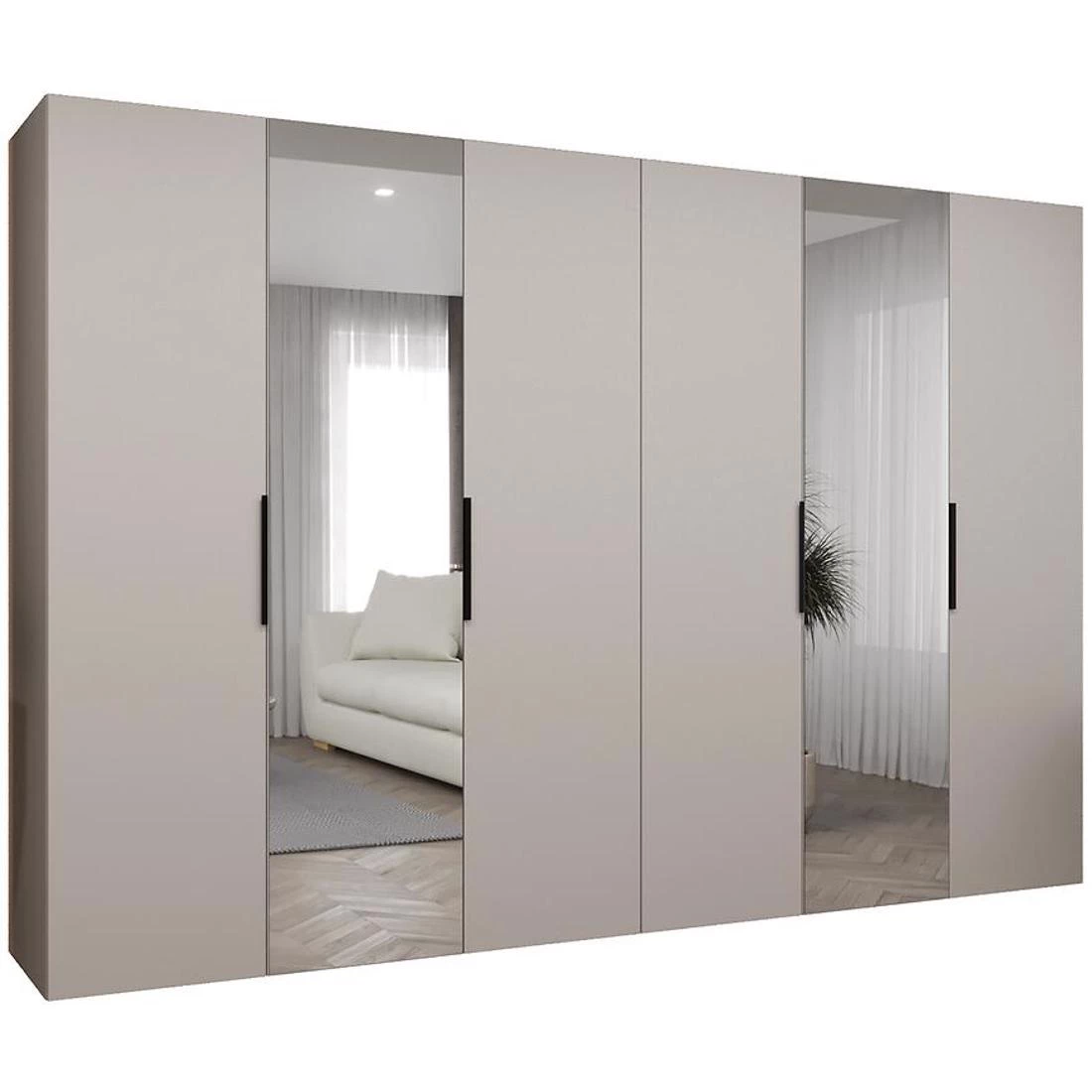 Marbella II garderober 300x50x202 cm kašmir/crna