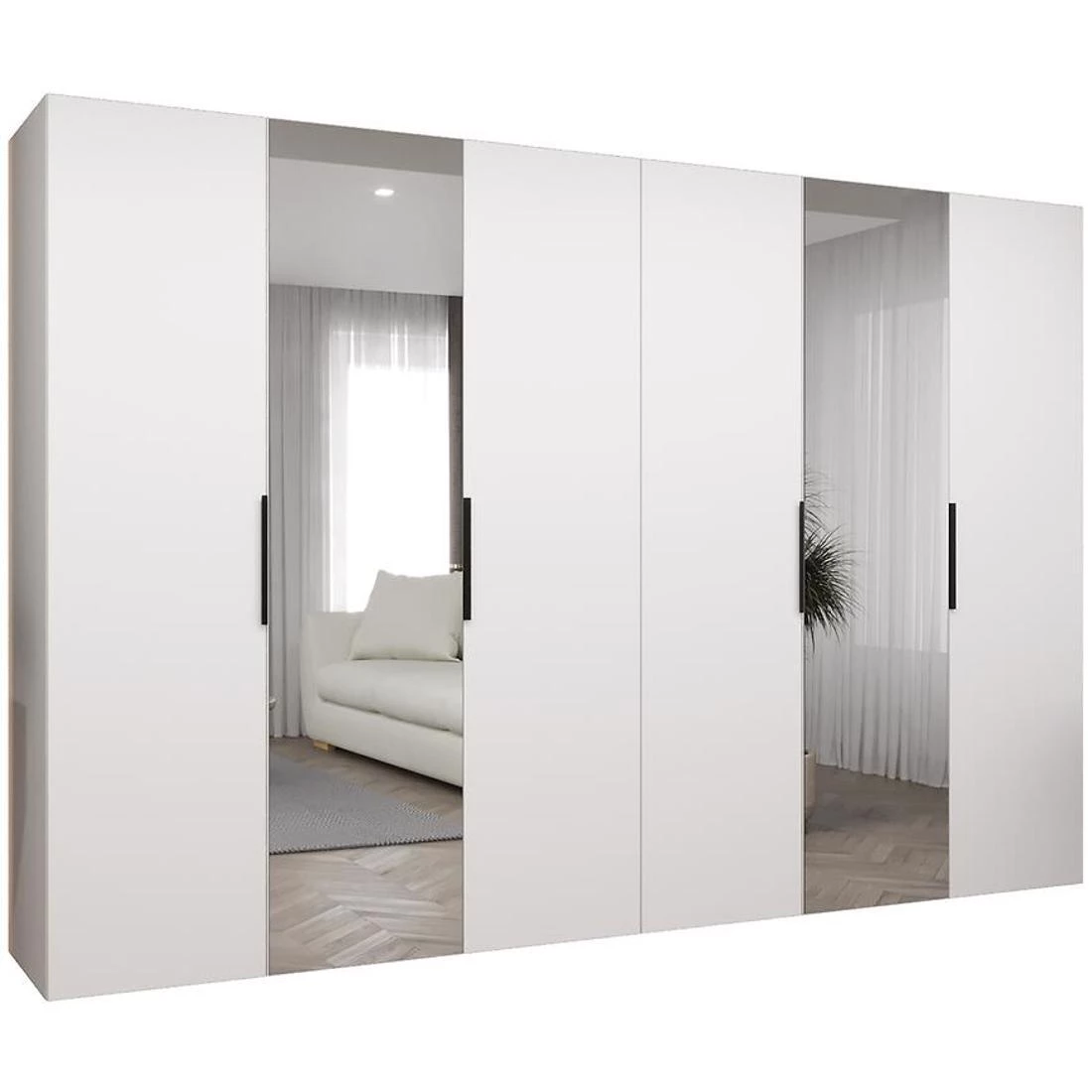 Marbella II garderober 300x50x202 cm bela/crna