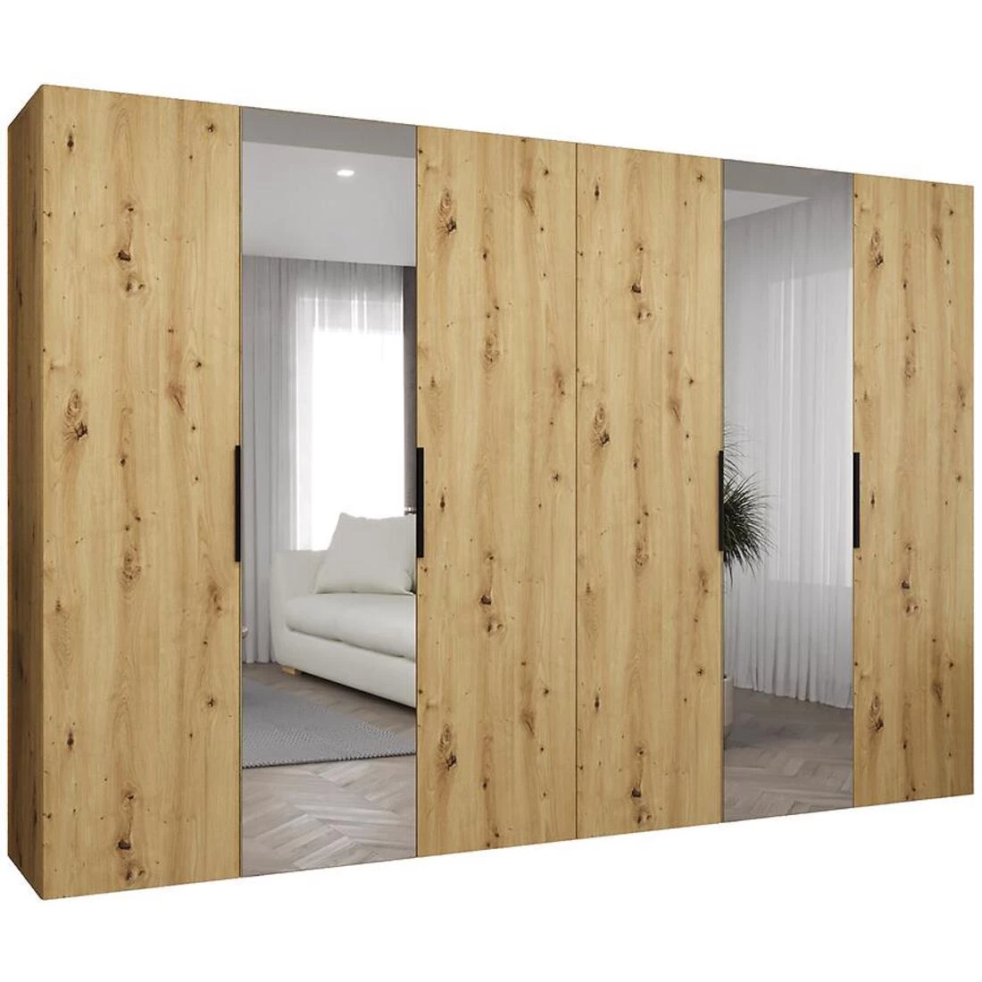 Marbella II garderober 300x50x202 cm artisan/crna