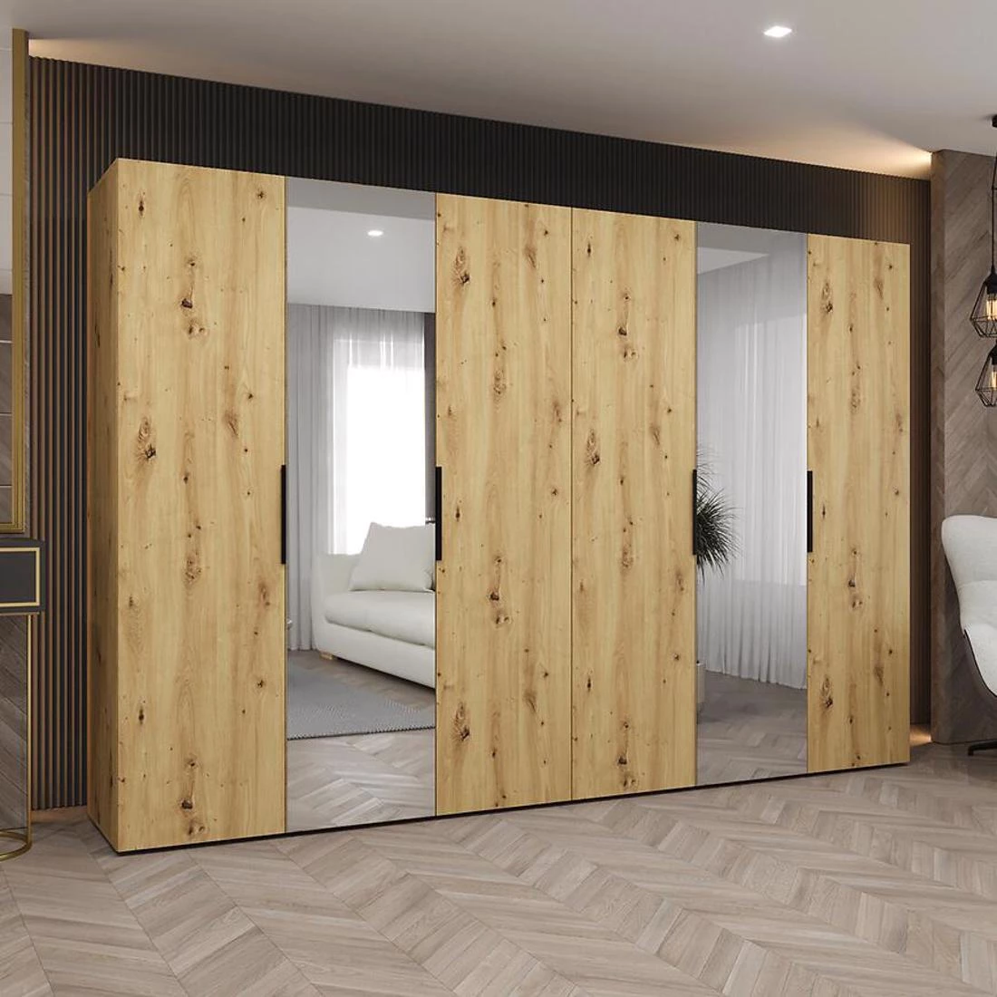 Marbella II garderober 300x50x202 cm artisan/crna