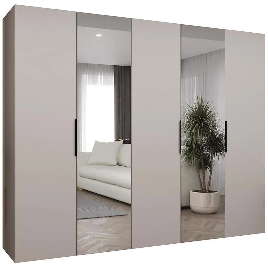 Marbella II garderober 250x50x202 cm kašmir/crna