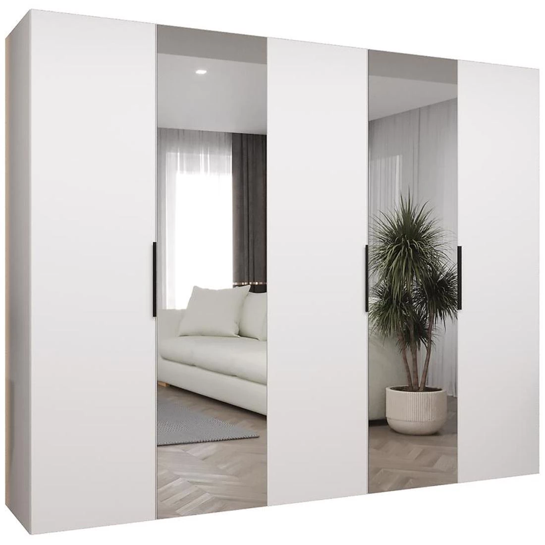 Marbella II garderober 250x50x202 cm bela/crna
