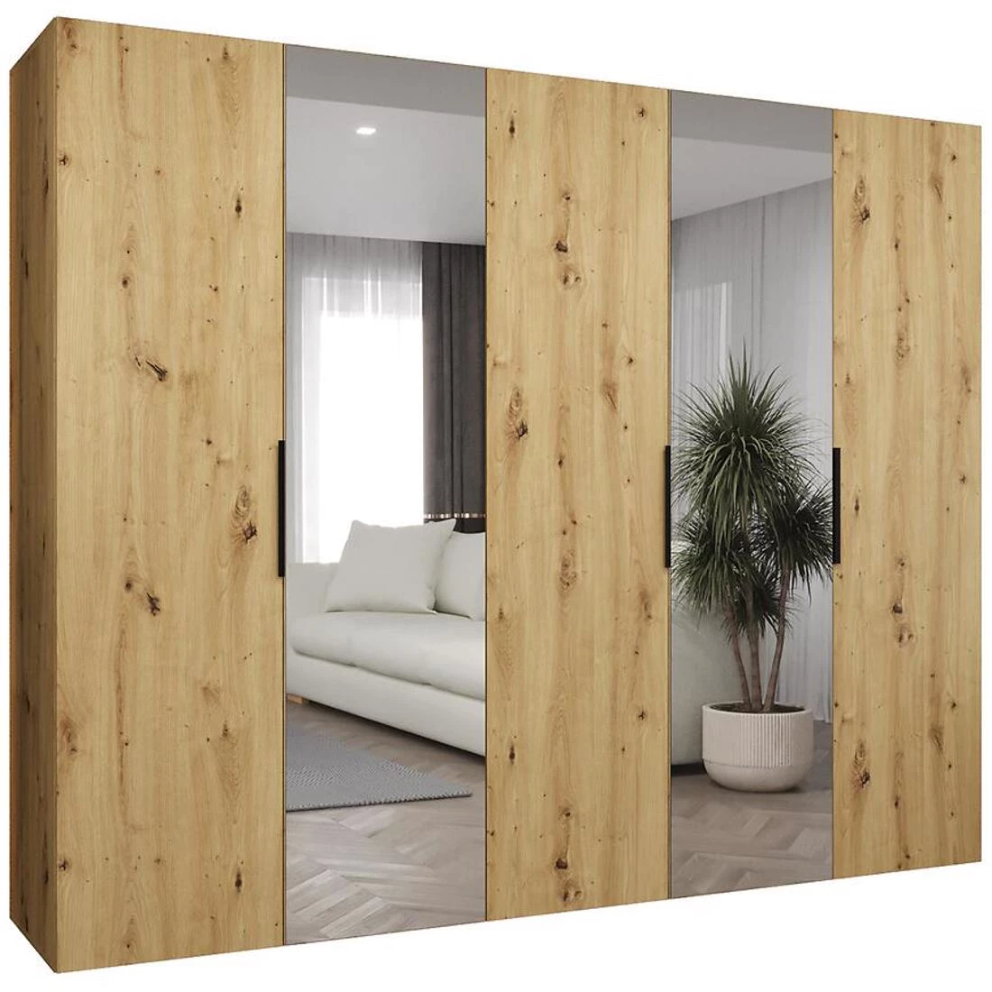 Marbella II garderober 250x50x202 cm artisan/crna