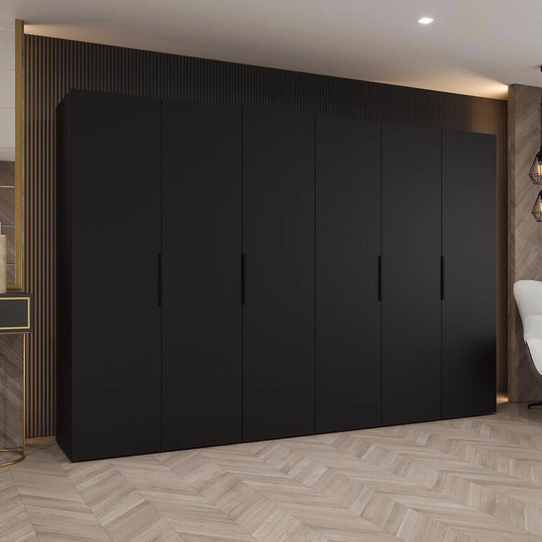 Marbella I garderober 300x50x202 cm crna