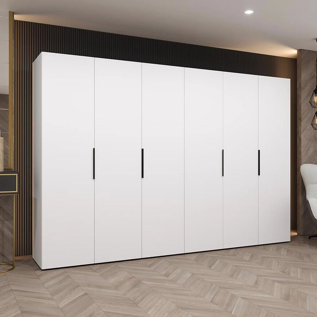 Marbella I garderober 300x50x202 cm bela/crna