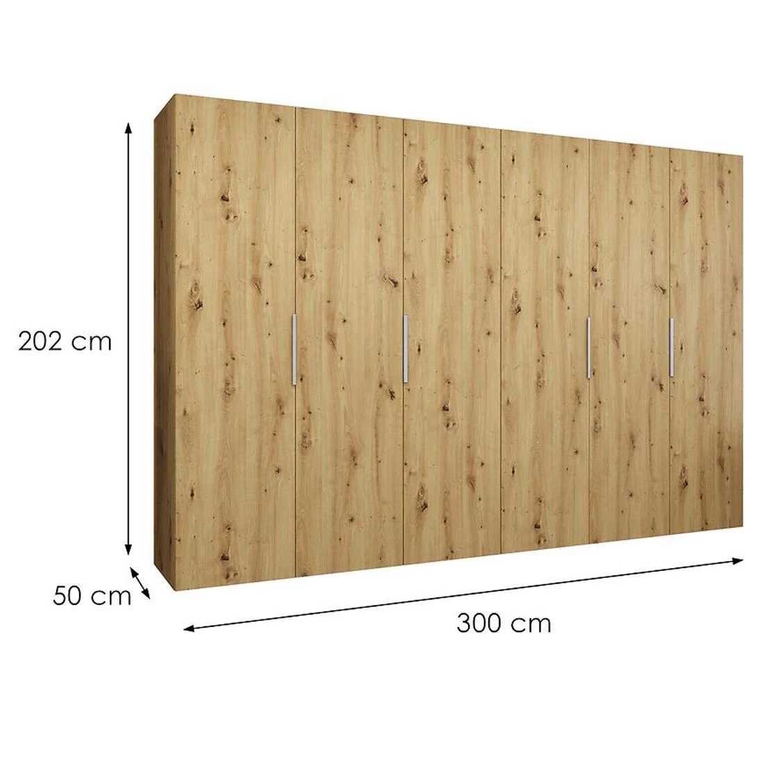 Marbella I garderober 300x50x202 cm artisan/srebro