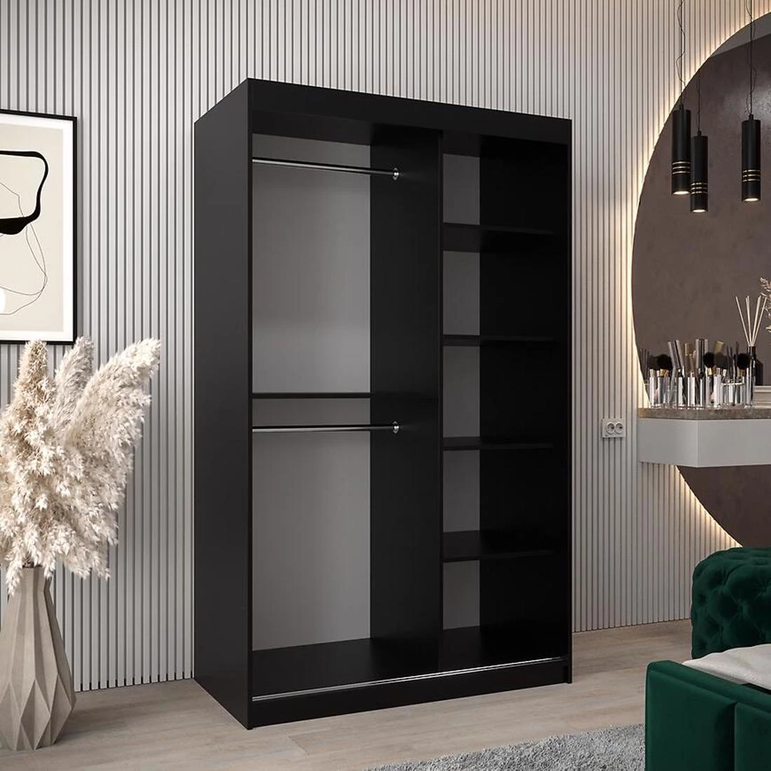 Rossa garderober 120x62x200 cm crna