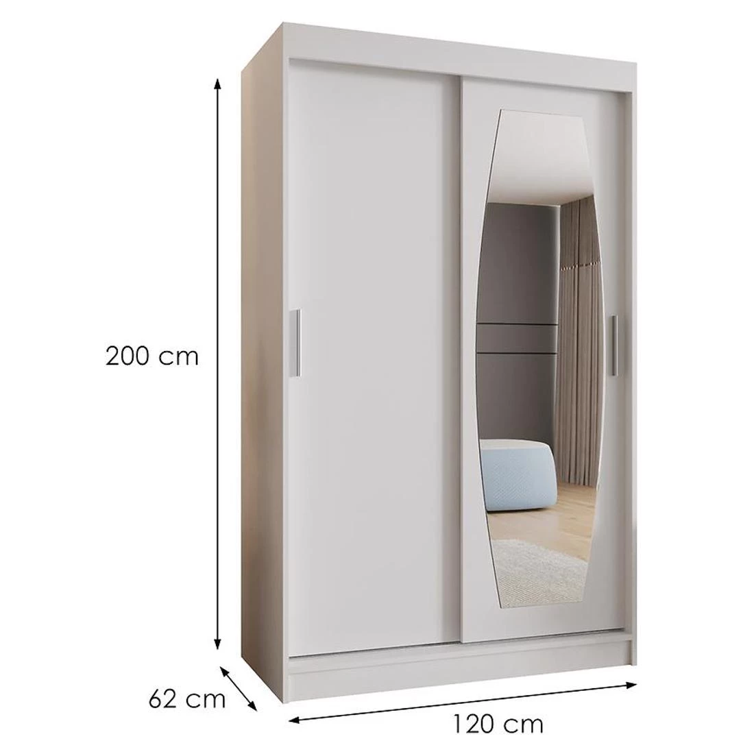 Rossa garderober 120x62x202 cm bela