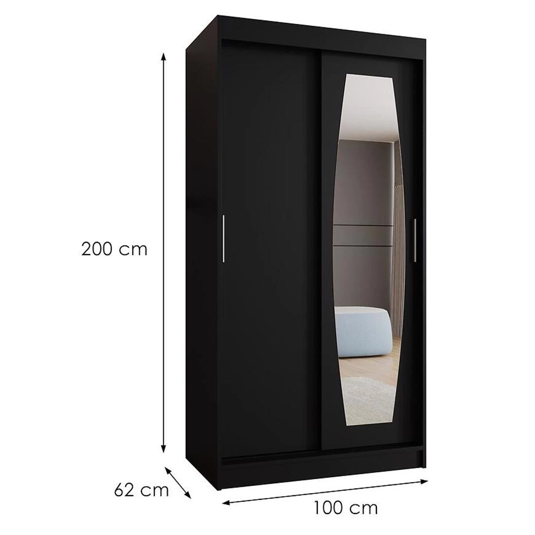 Rossa garderober 100x62x200 cm crna