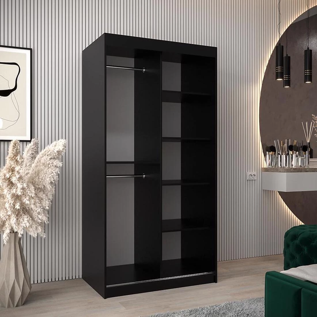 Rossa garderober 100x62x200 cm crna